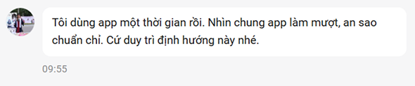 Tin nhắn Zalo từ khách hàng Thái Âm