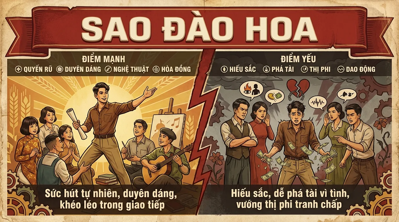 Sao Đào Hoa, Phụ Tinh Quyến Rũ Hấp Dẫn Trong Tử Vi