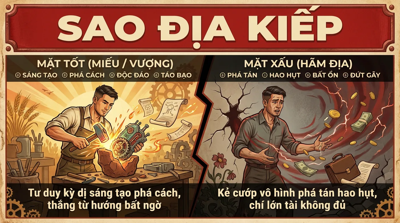 Sao Địa Kiếp, Kẻ Phá Đổ Và Cướp Vô Hình Trong Tử Vi