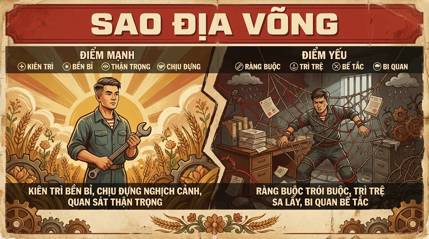 Sao Địa Võng, Phụ Tinh Ràng Buộc Trì Trệ Trong Tử Vi