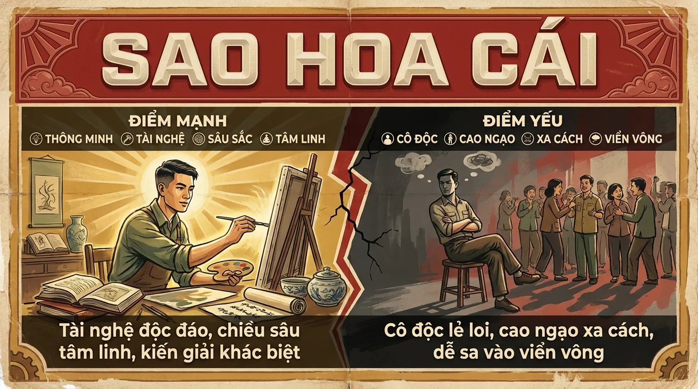 Sao Hoa Cái, Phụ Tinh Thanh Cao Cô Độc Trong Tử Vi