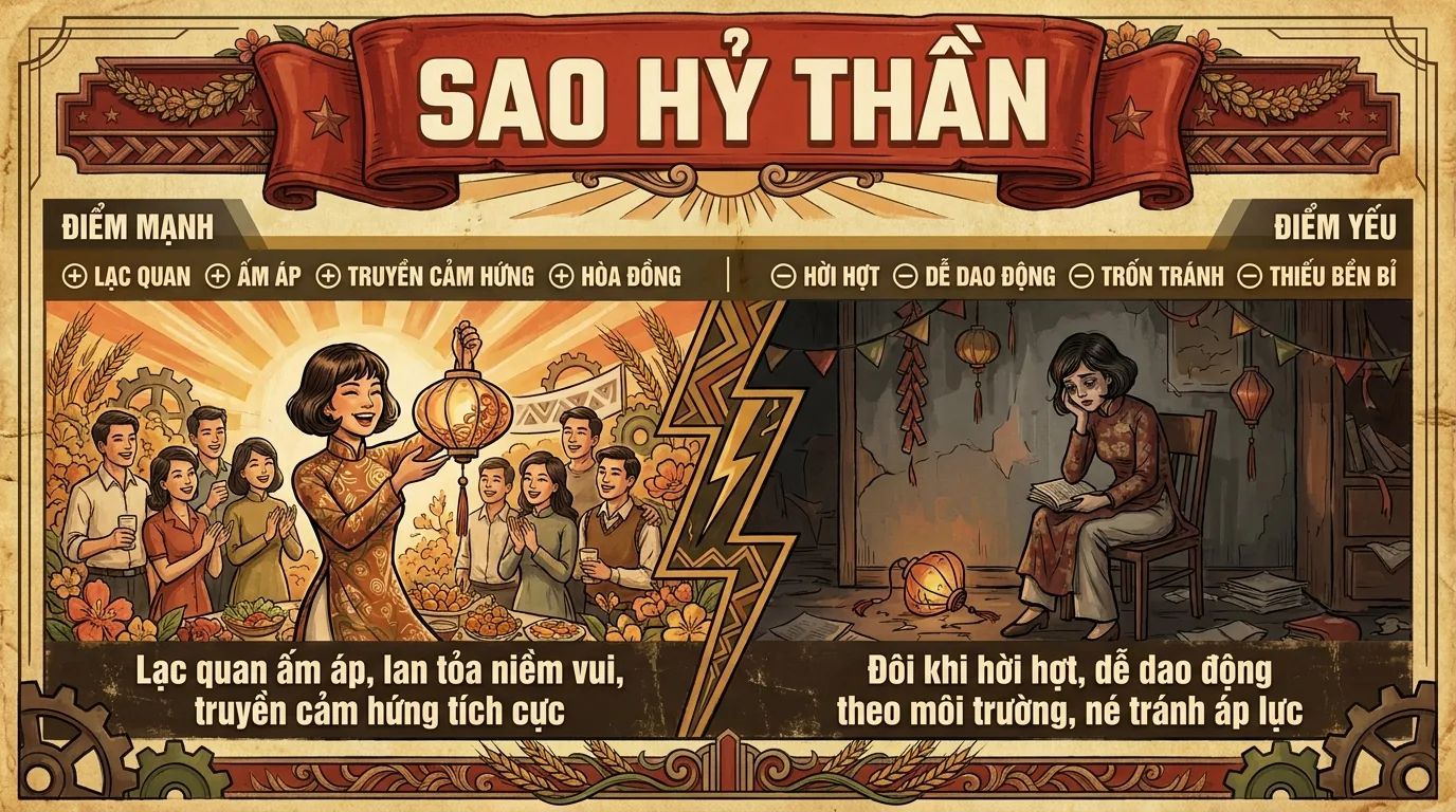 Sao Hỷ Thần, Phụ Tinh Niềm Vui Lạc Quan Trong Tử Vi