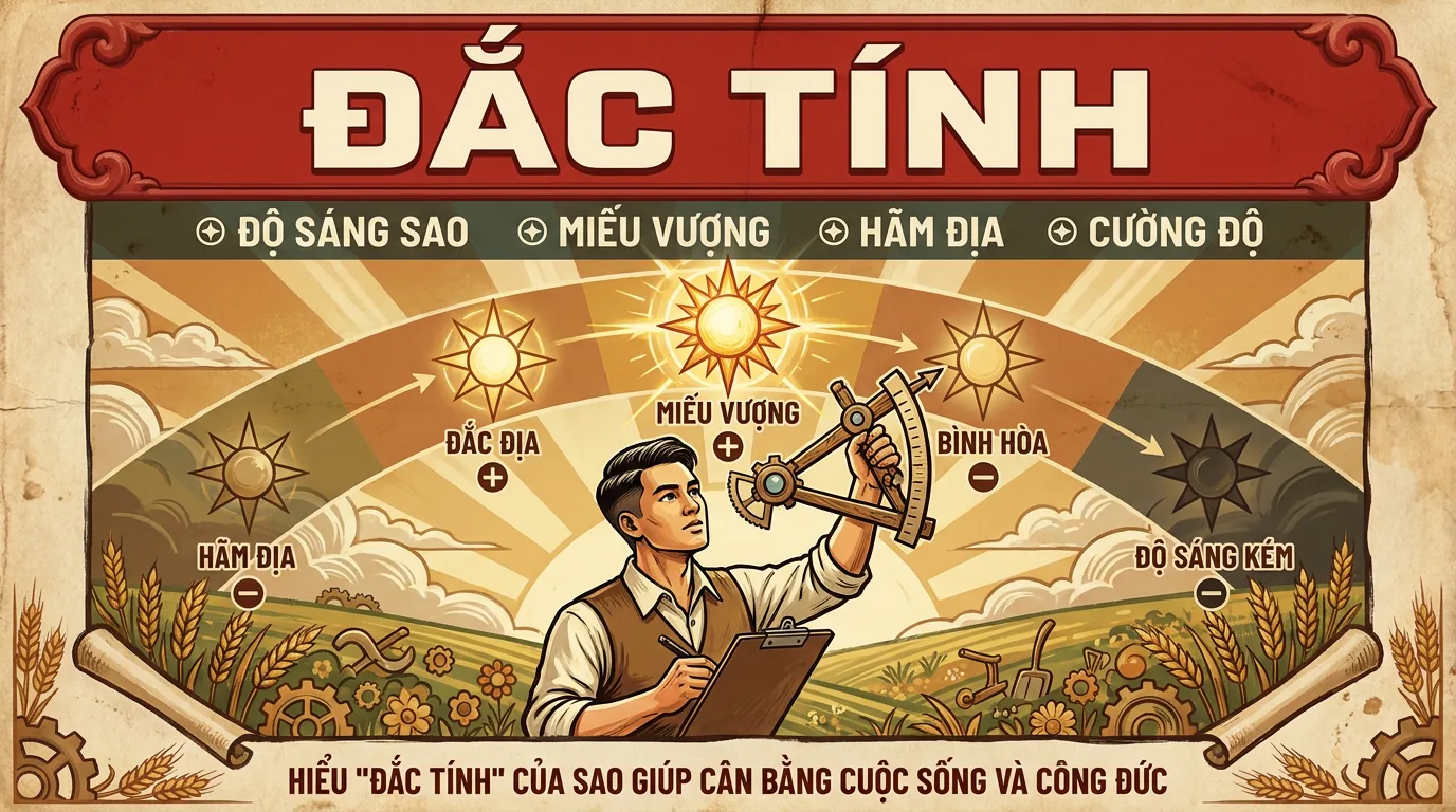 Đắc Tính Miếu Vượng Đắc Bình Hãm Trong Tử Vi Đẩu Số