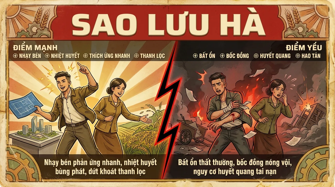 Sao Lưu Hà, Phụ Tinh Bất Ổn Và Huyết Quang Trong Tử Vi