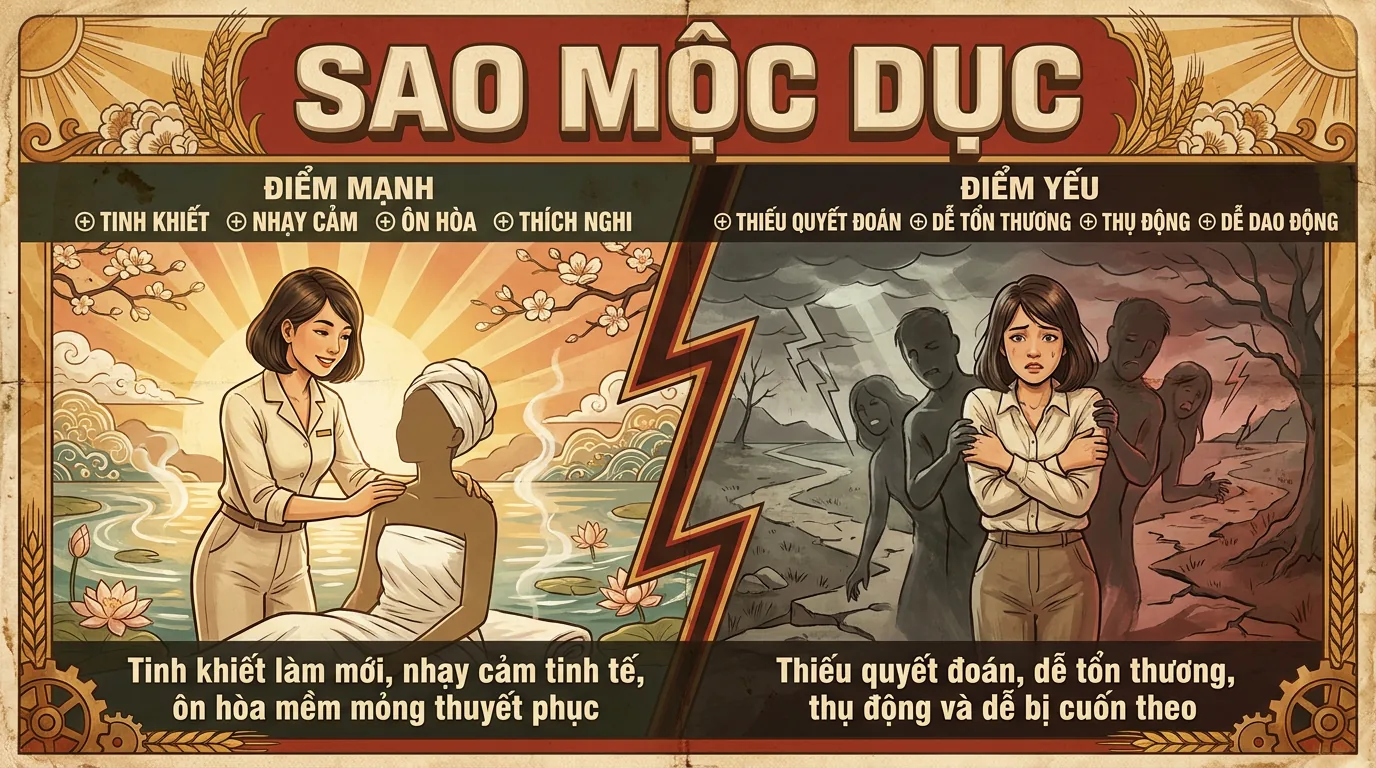 Sao Mộc Dục, Phụ Tinh Thanh Tẩy Và Nhạy Cảm Trong Tử Vi